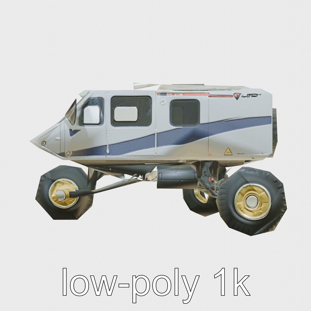 Polar Traverse Machine 3D Model – Low Poly Industrial Vehicle, FBX - View 25