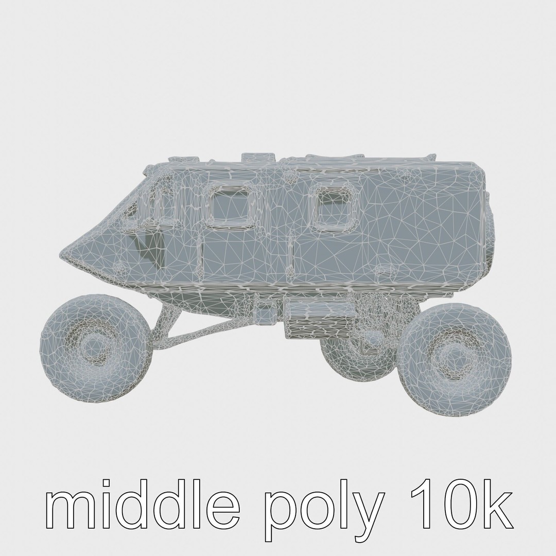 Polar Traverse Machine 3D Model – Low Poly Industrial Vehicle, FBX - View 27