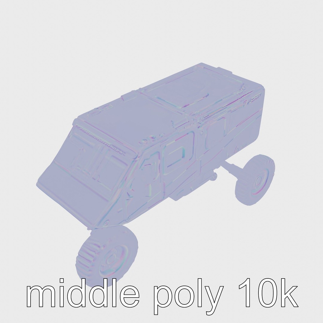 Polar Traverse Machine 3D Model – Low Poly Industrial Vehicle, FBX - View 31