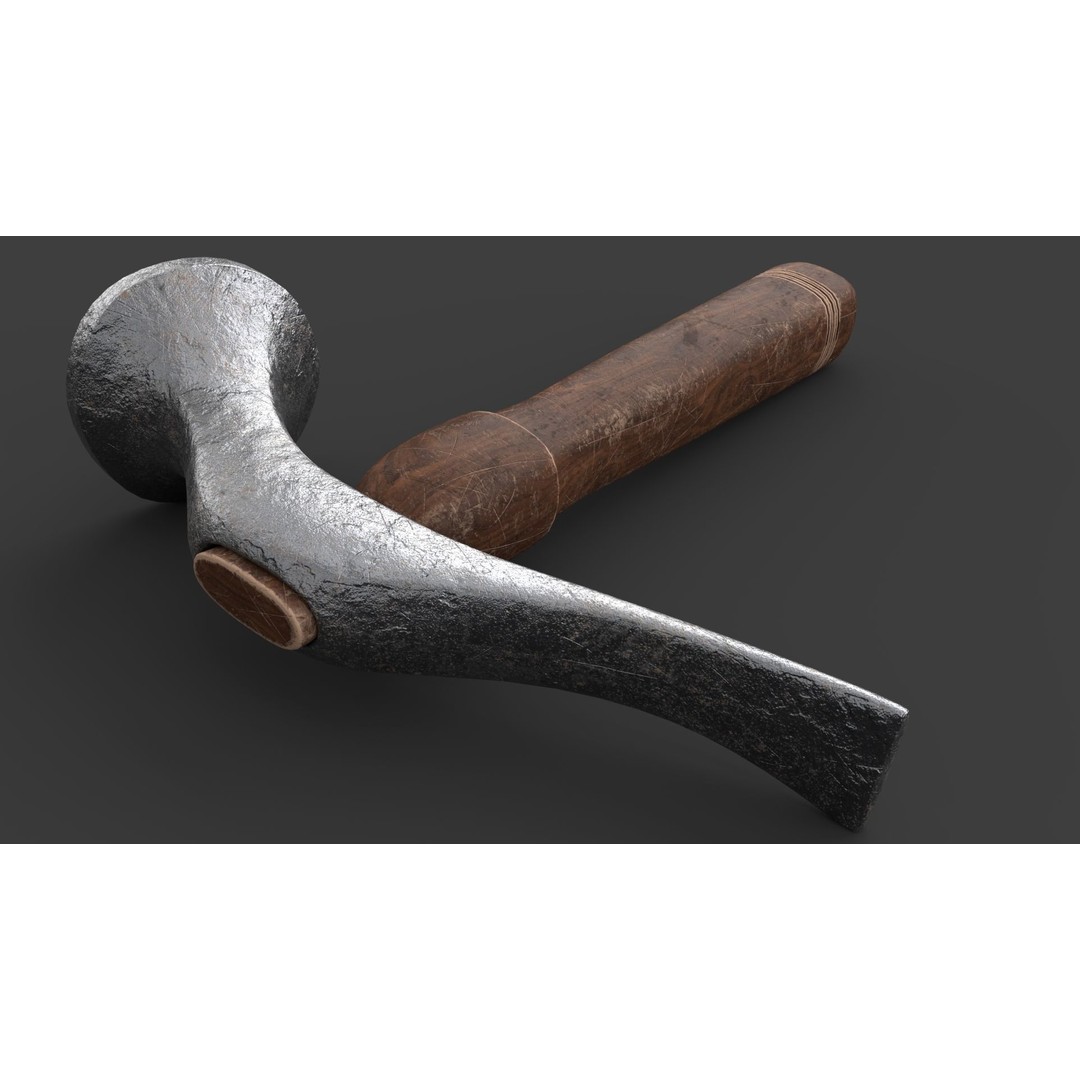 Shoe Hammer 3D Model – Low Poly Industrial Tool with PBR Textures - View 12