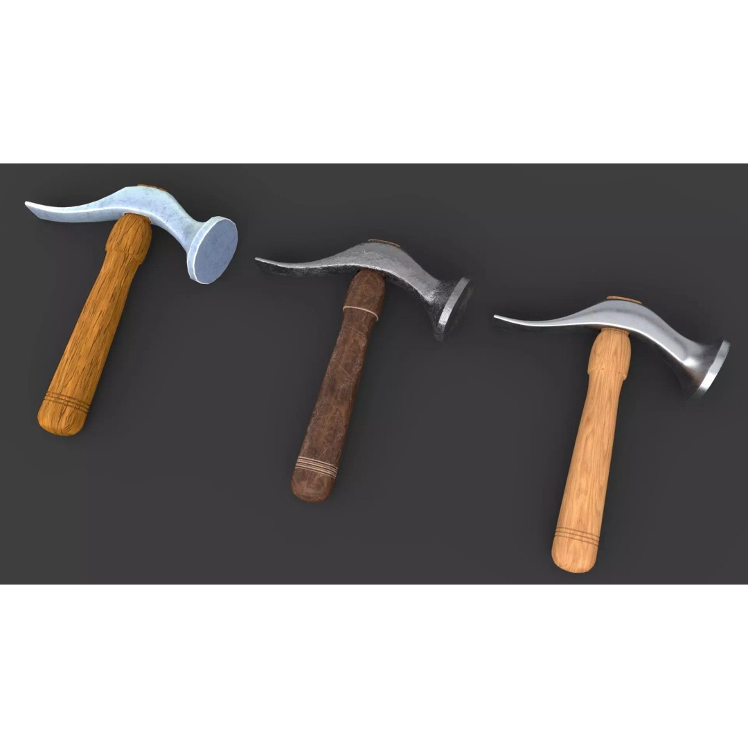 Shoe Hammer 3D Model – Low Poly Industrial Tool with PBR Textures - View 2