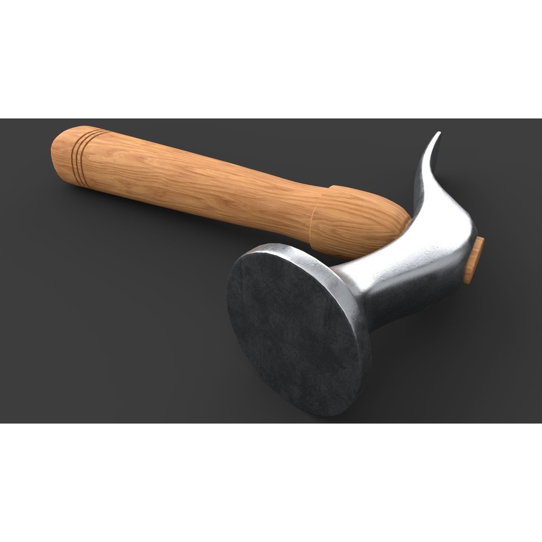 Shoe Hammer 3D Model – Low Poly Industrial Tool with PBR Textures - View 30