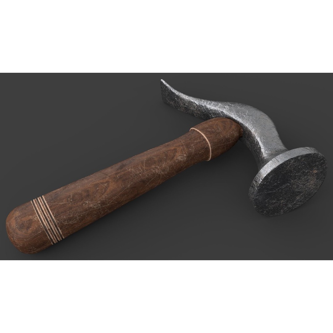 Shoe Hammer 3D Model – Low Poly Industrial Tool with PBR Textures - View 4