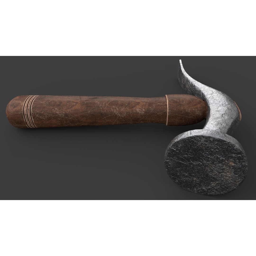 Shoe Hammer 3D Model – Low Poly Industrial Tool with PBR Textures - View 6