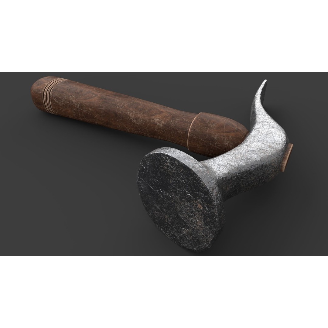 Shoe Hammer 3D Model – Low Poly Industrial Tool with PBR Textures - View 8