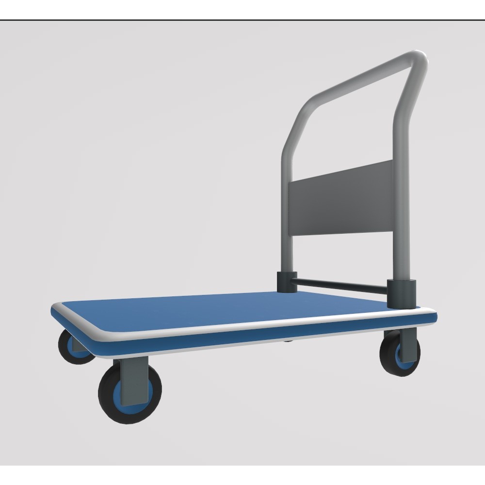 Stylized Hand Truck 3D Model – Low Poly Delivery Asset, FBX - View 11