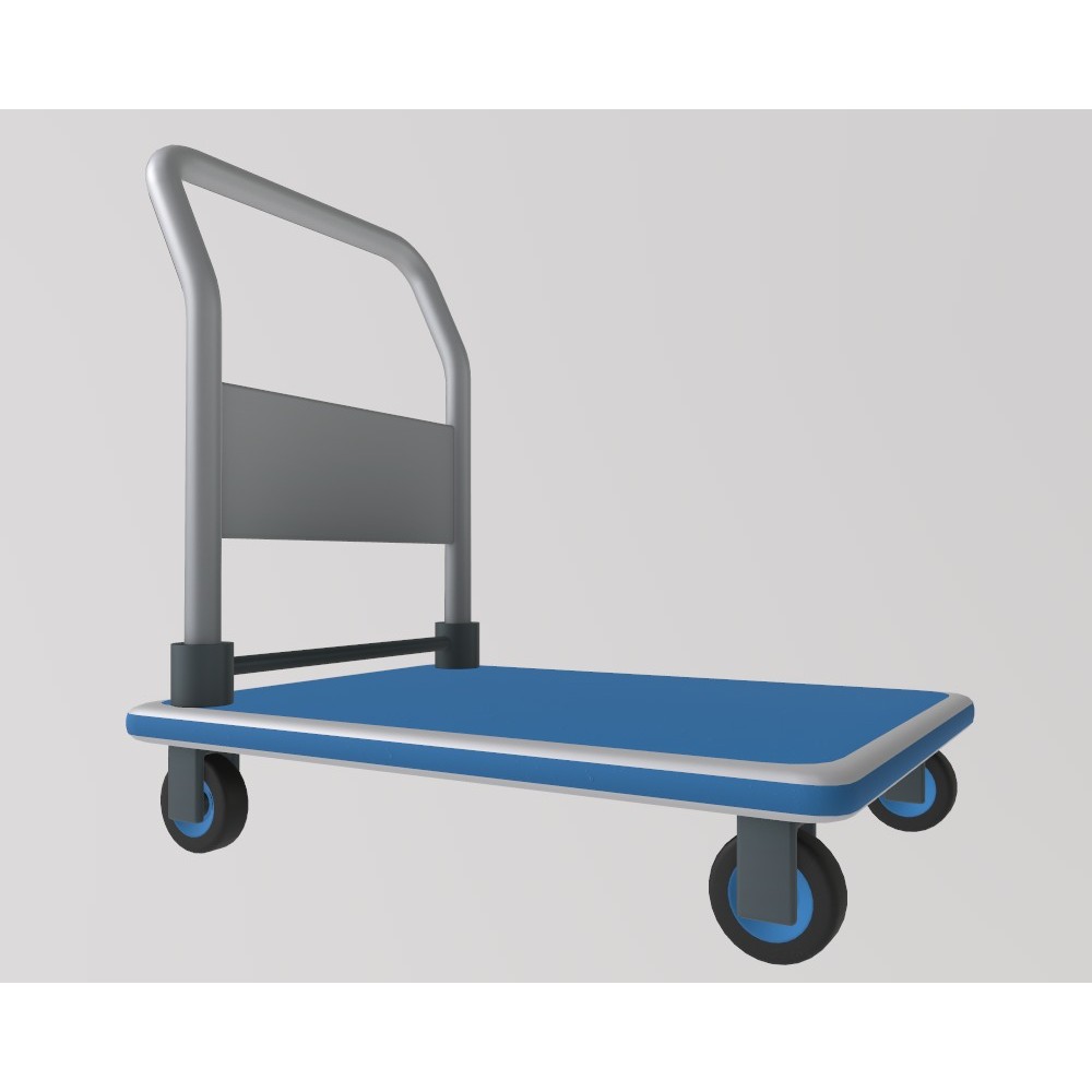 Stylized Hand Truck 3D Model – Low Poly Delivery Asset, FBX - View 15