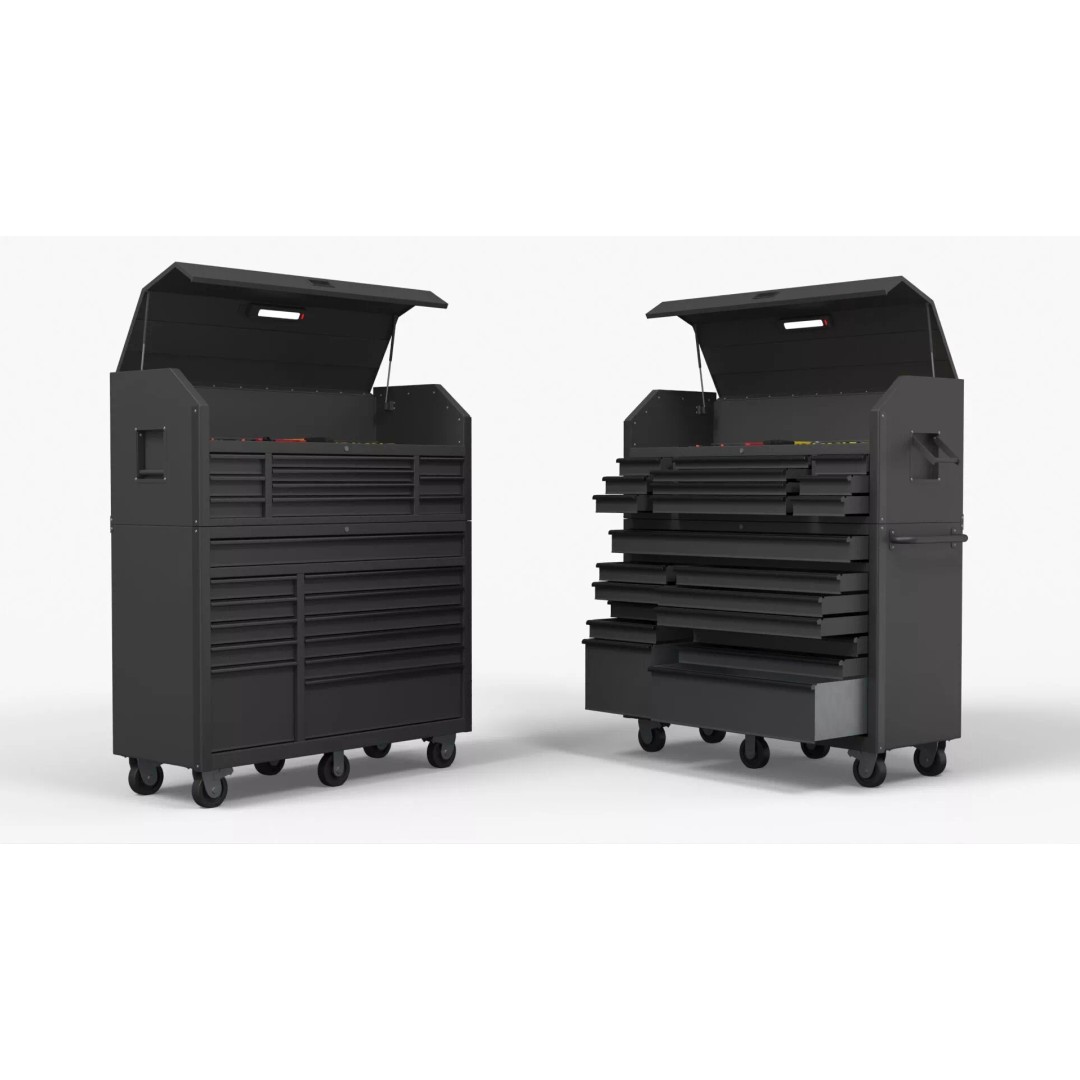 Metal Utility Chest 3D Model – Industrial Tool Storage with 23 Drawers - View 2