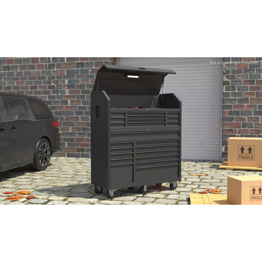 Metal Utility Chest 3D Model – Industrial Tool Storage with 23 Drawers - View 3