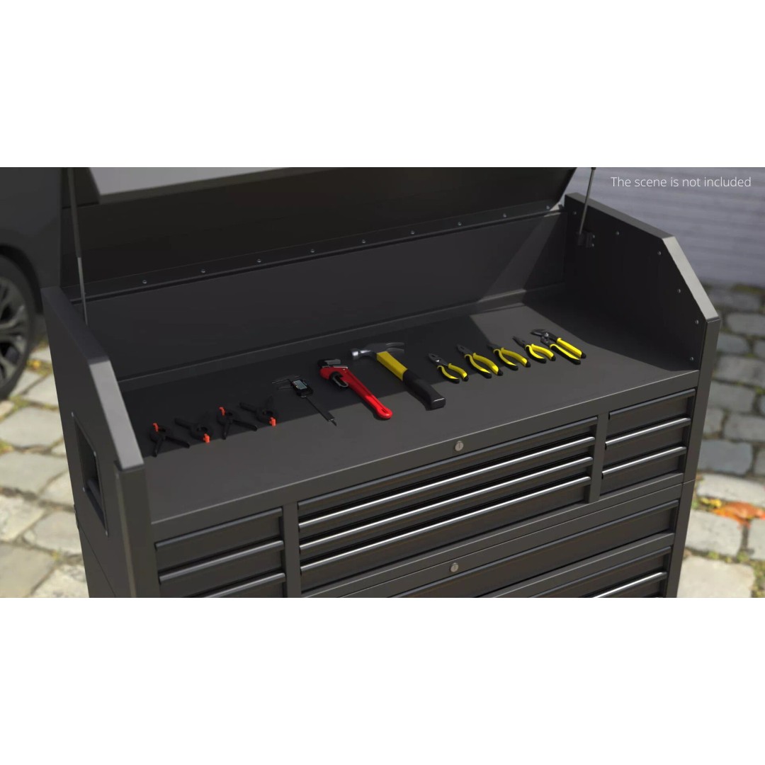 Metal Utility Chest 3D Model – Industrial Tool Storage with 23 Drawers - View 4