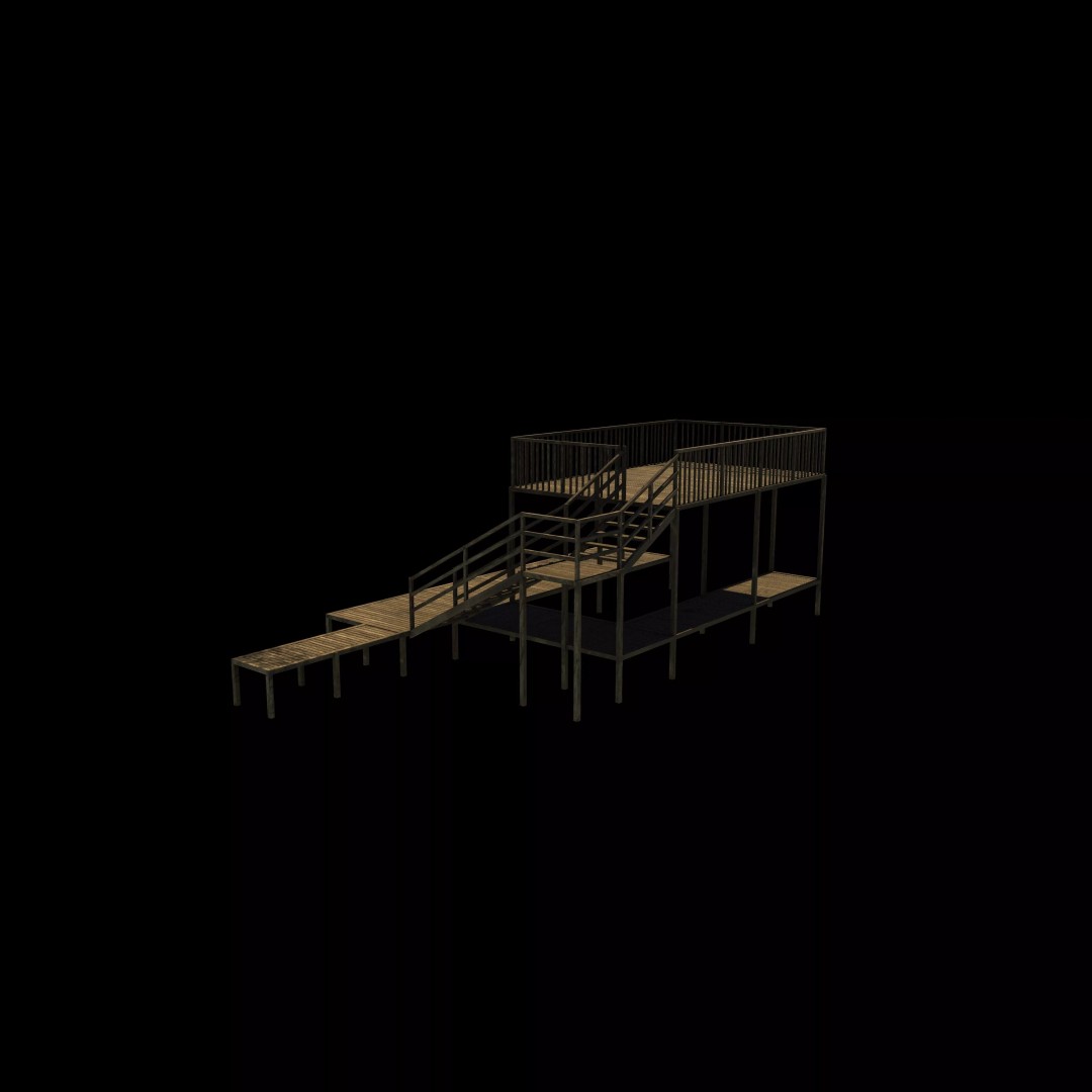 Boatlifts and Docks 3D Model – Detailed Industrial Structure, FBX, OBJ - View 10