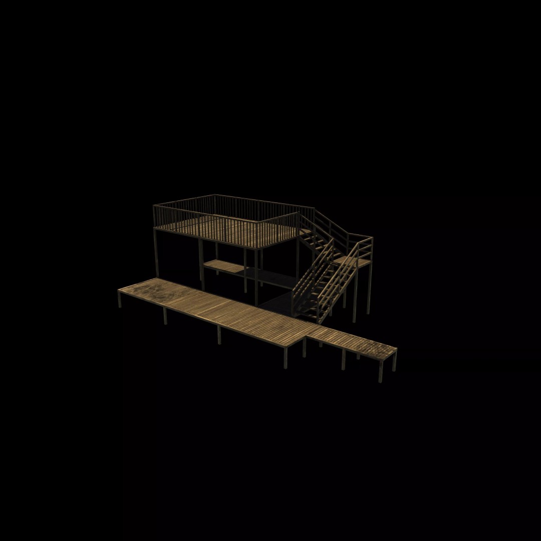Boatlifts and Docks 3D Model – Detailed Industrial Structure, FBX, OBJ - View 11