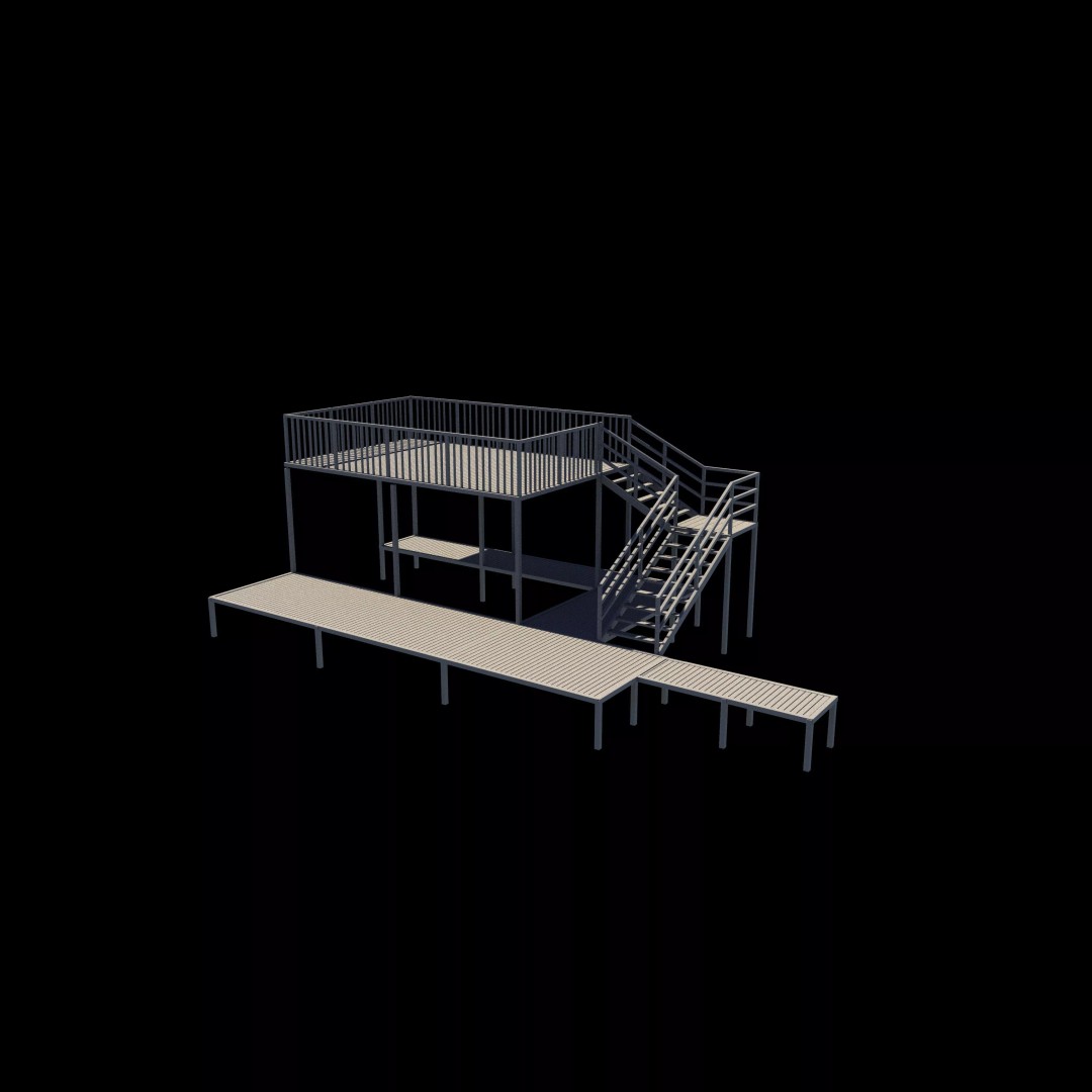 Boatlifts and Docks 3D Model – Detailed Industrial Structure, FBX, OBJ - View 16