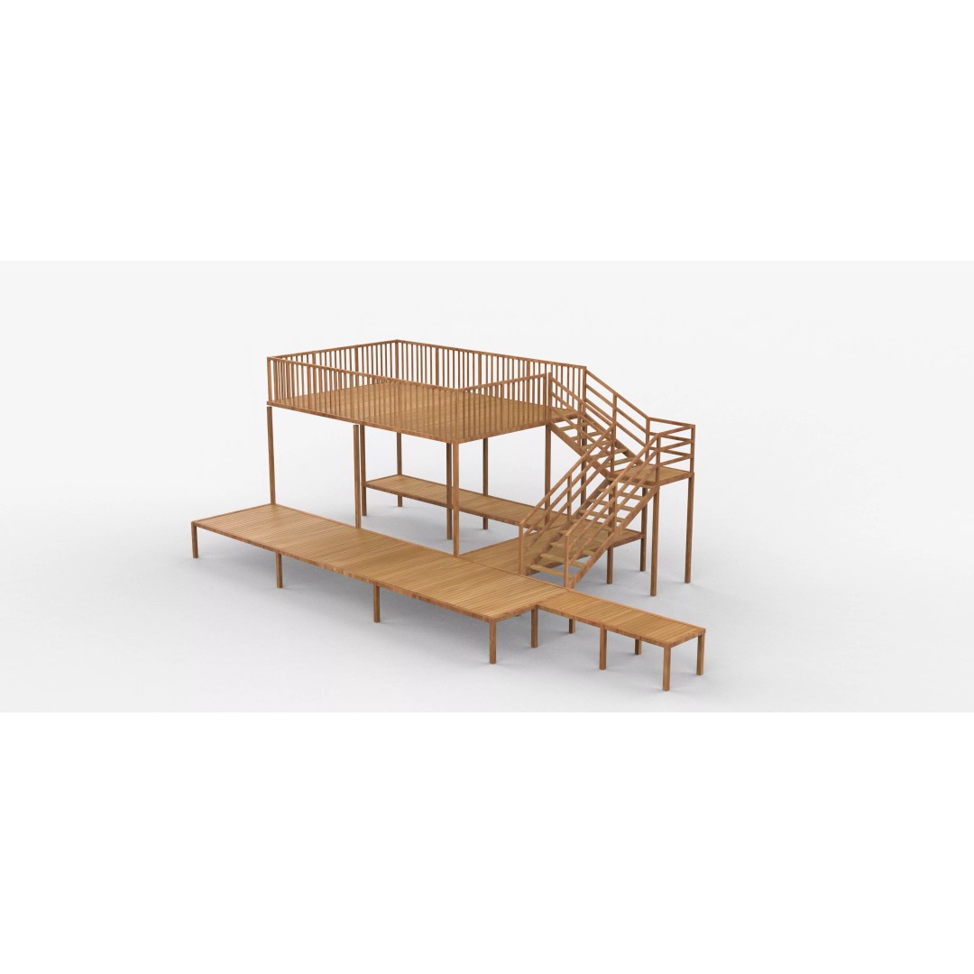 Boatlifts and Docks 3D Model – Detailed Industrial Structure, FBX, OBJ - View 2