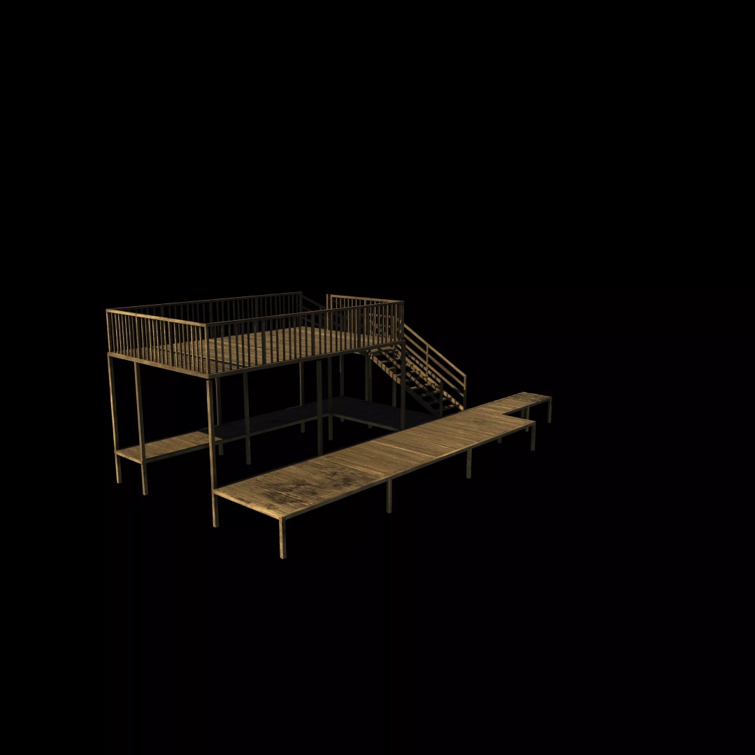 Boatlifts and Docks 3D Model – Detailed Industrial Structure, FBX, OBJ - View 7