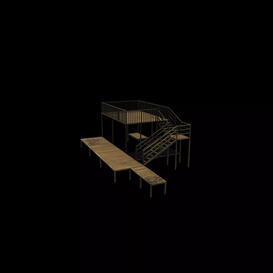 Boatlifts and Docks 3D Model – Detailed Industrial Structure, FBX, OBJ - View 8