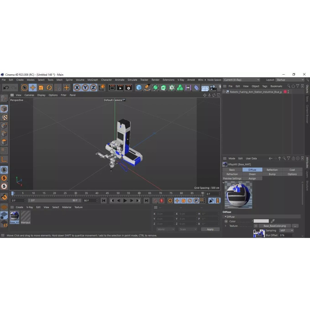 Robotic Fueling Arm Station 3D Model – Industrial Automated Fuel Dispenser