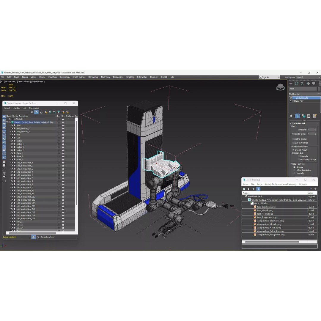 Robotic Fueling Arm Station 3D Model – Industrial Automated Fuel Dispenser - View 17