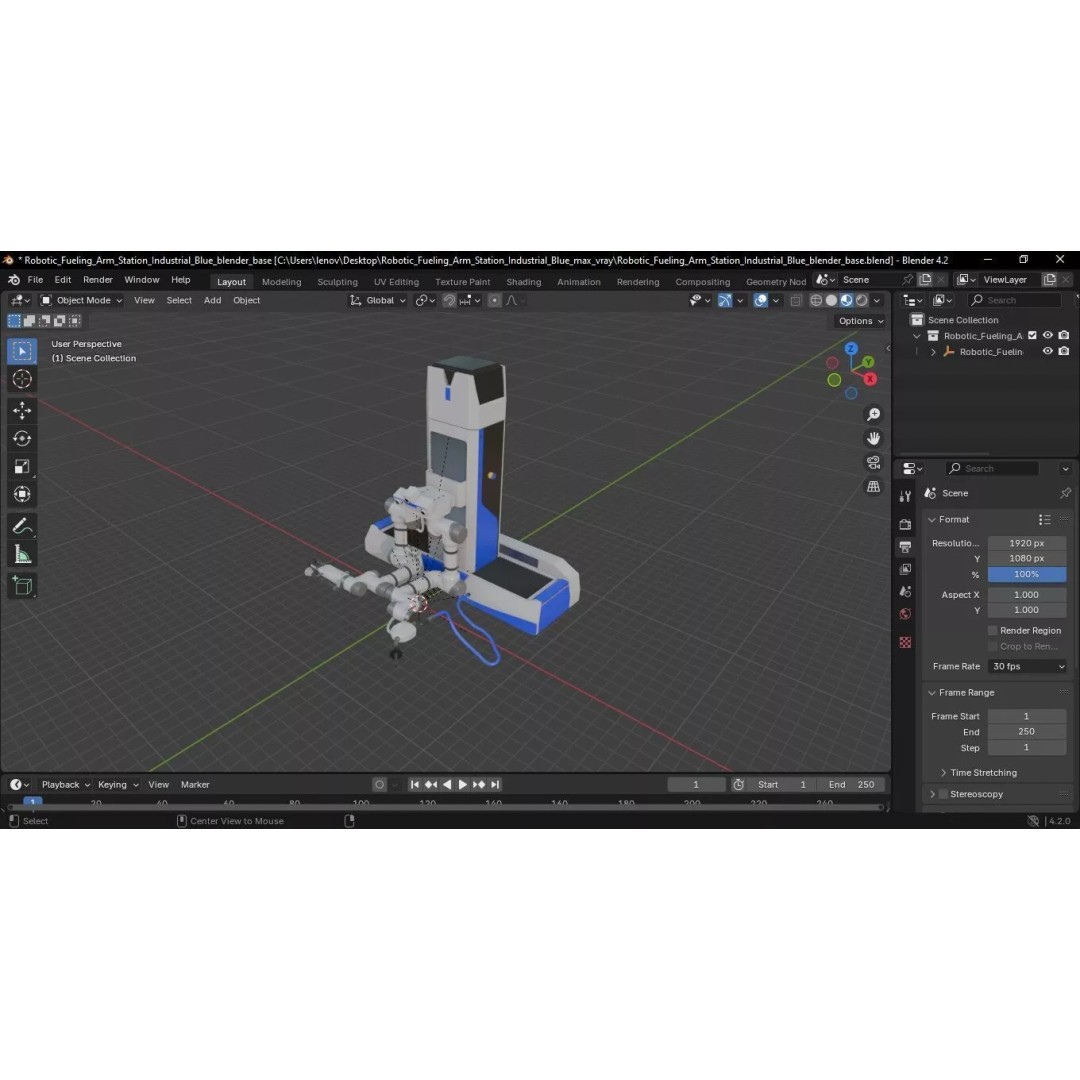 Robotic Fueling Arm Station 3D Model – Industrial Automated Fuel Dispenser - View 21