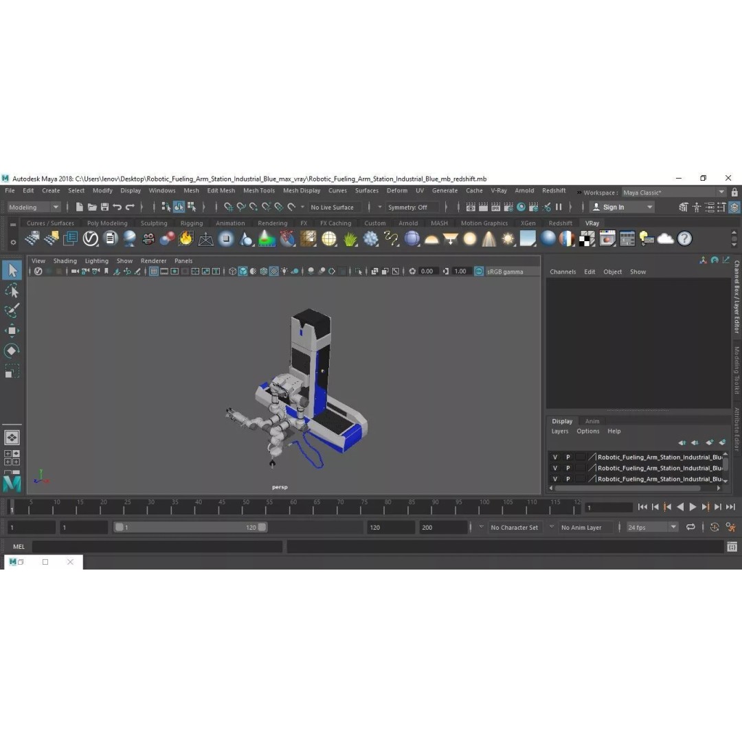 Robotic Fueling Arm Station 3D Model – Industrial Automated Fuel Dispenser - View 22