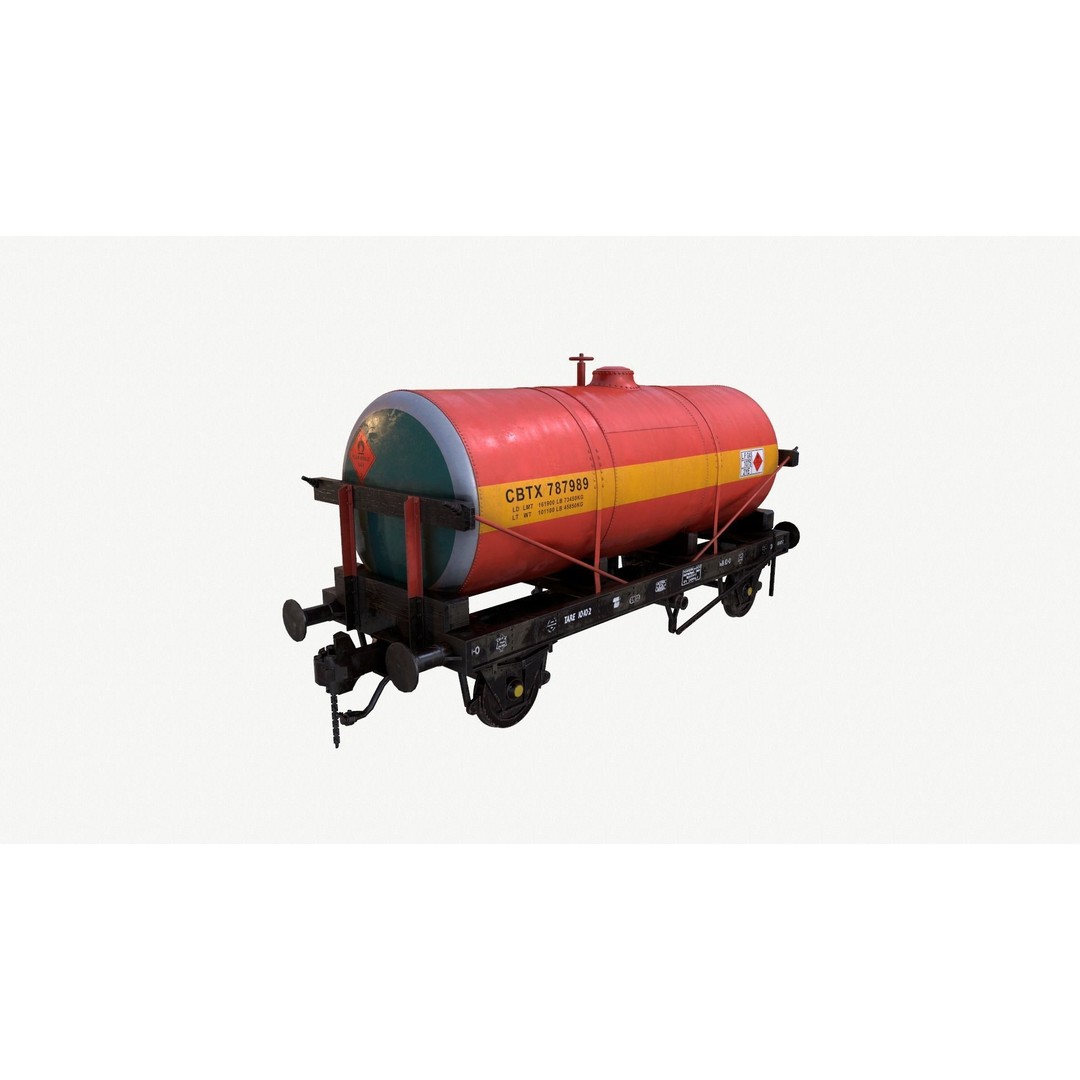 Rail Tanker 3D Model – High Poly PBR Asset, FBX Format - View 10