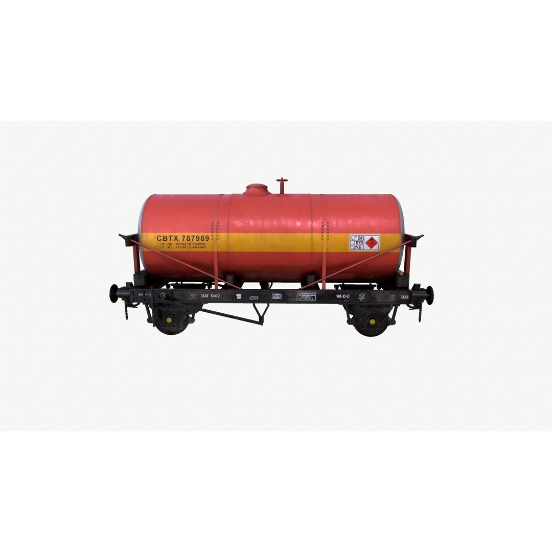 Rail Tanker 3D Model – High Poly PBR Asset, FBX Format - View 16