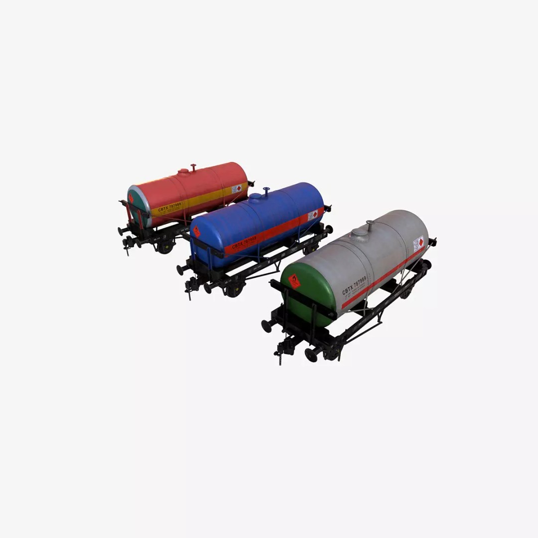 Rail Tanker 3D Model – High Poly PBR Asset, FBX Format - View 2