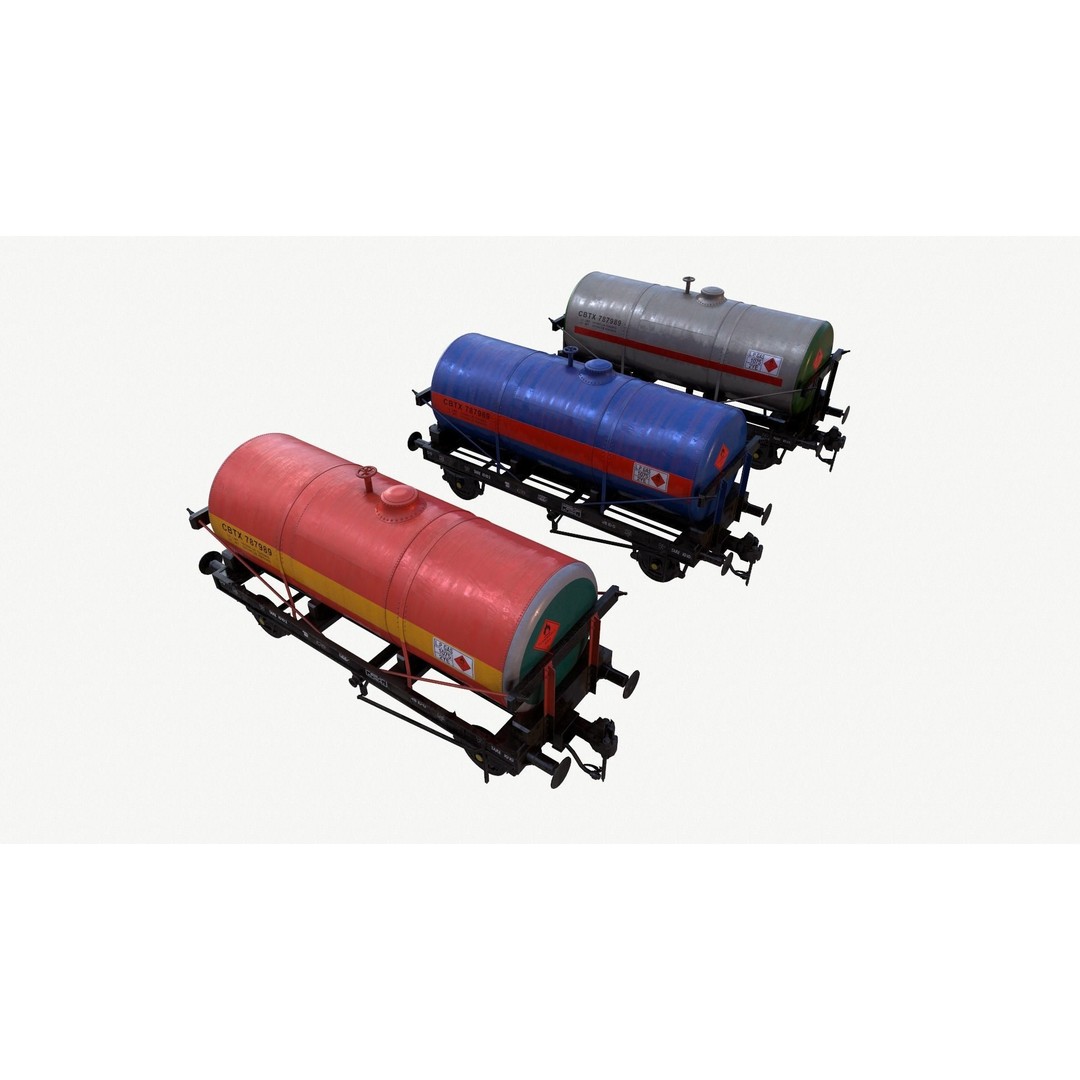 Rail Tanker 3D Model – High Poly PBR Asset, FBX Format - View 3