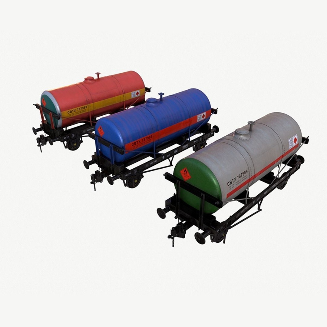 Rail Tanker 3D Model – High Poly PBR Asset, FBX Format - View 4