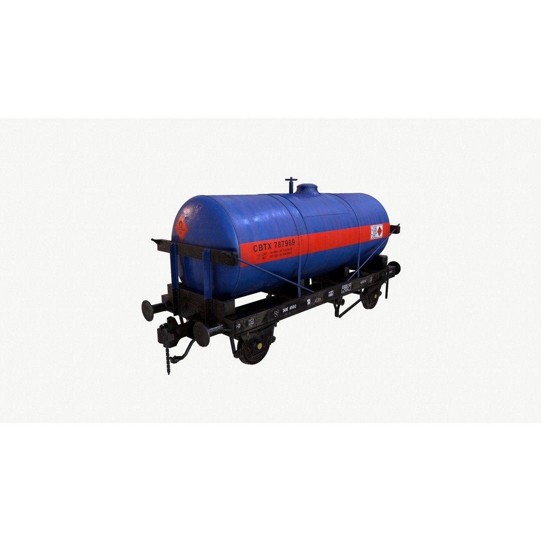 Rail Tanker 3D Model – High Poly PBR Asset, FBX Format - View 9