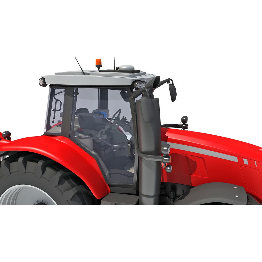 Tractor 3D Model – High Poly Industrial Vehicle with Seed Drill - View 17