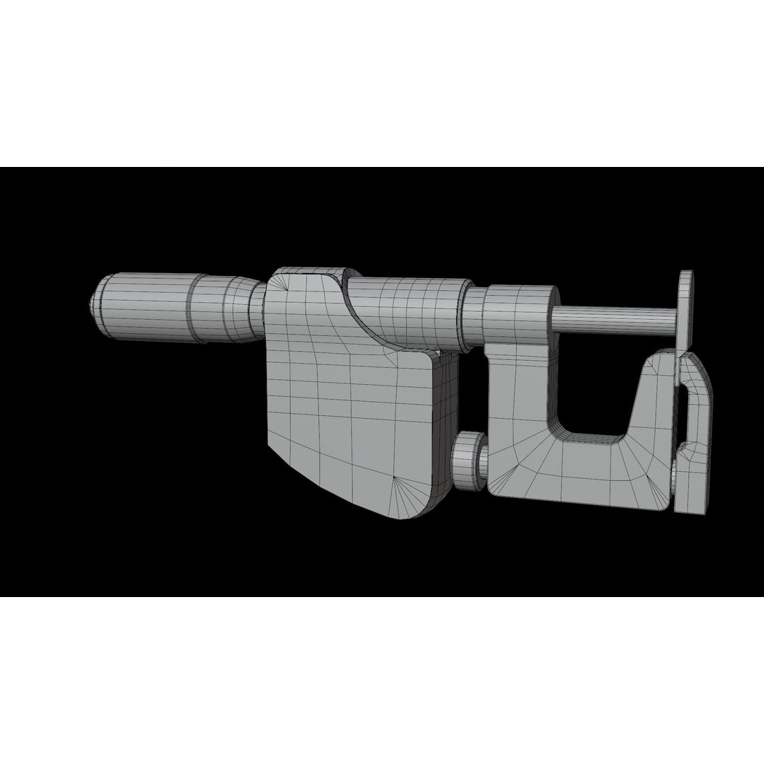 Micrometer 3D Model – Low Poly Industrial Tool, FBX, OBJ, PBR - View 18