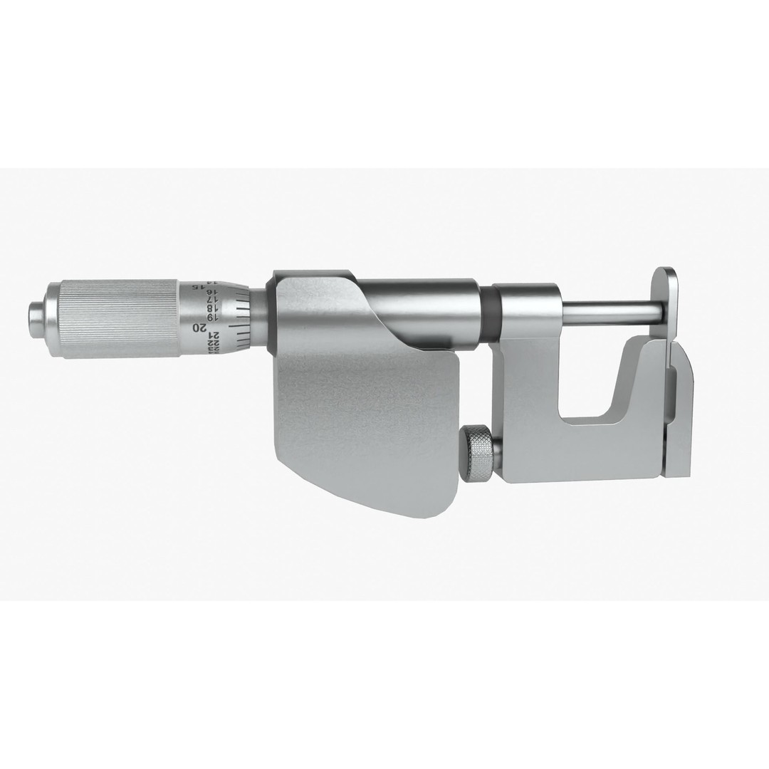 Micrometer 3D Model – Low Poly Industrial Tool, FBX, OBJ, PBR - View 8