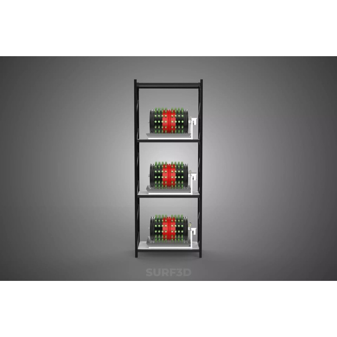 Stacked Vertical Garden Tower Frame 3D Model – Rotary Hydroponic System, FBX - View 11