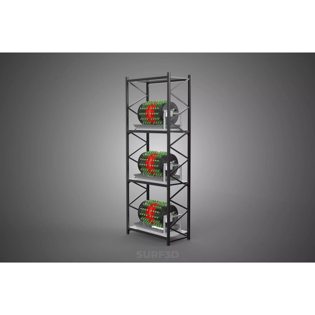 Stacked Vertical Garden Tower Frame 3D Model – Rotary Hydroponic System, FBX - View 12