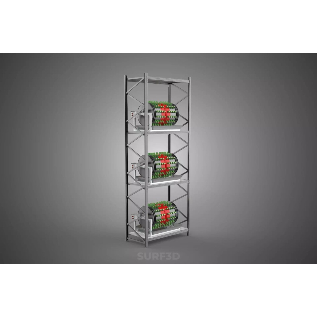 Stacked Vertical Garden Tower Frame 3D Model – Rotary Hydroponic System, FBX - View 14
