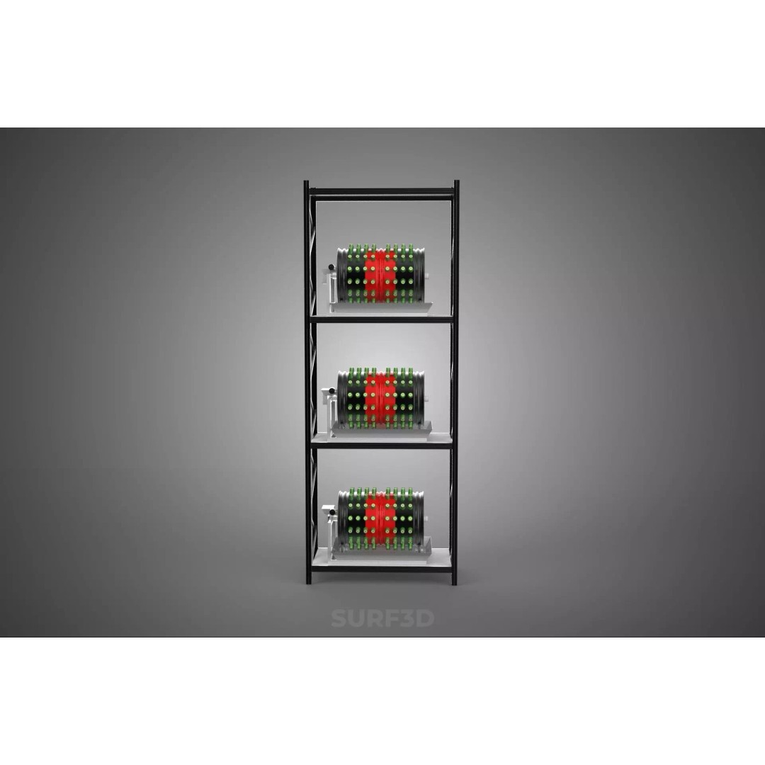 Stacked Vertical Garden Tower Frame 3D Model – Rotary Hydroponic System, FBX - View 15