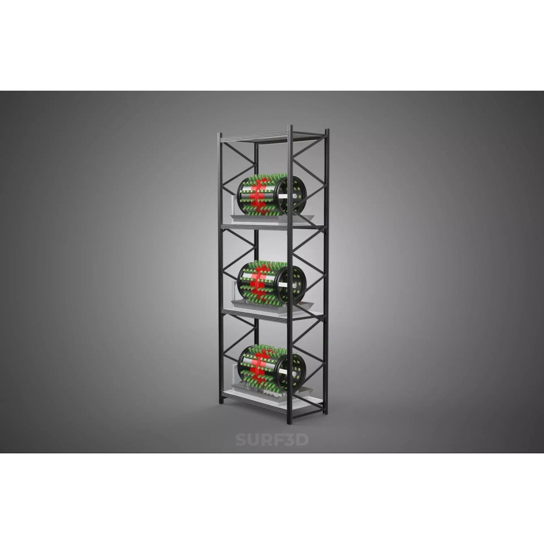 Stacked Vertical Garden Tower Frame 3D Model – Rotary Hydroponic System, FBX - View 16