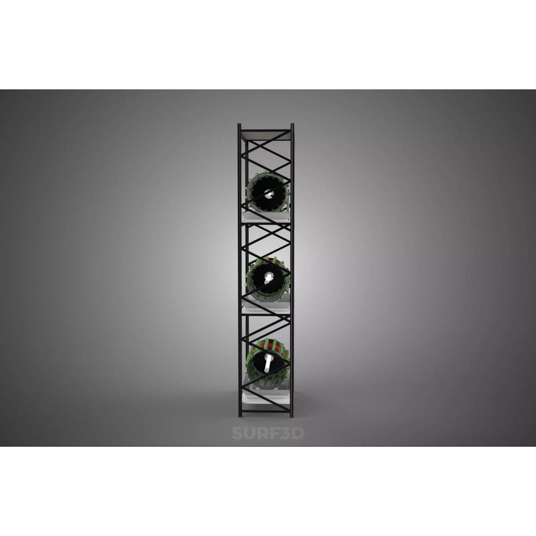 Stacked Vertical Garden Tower Frame 3D Model – Rotary Hydroponic System, FBX - View 17