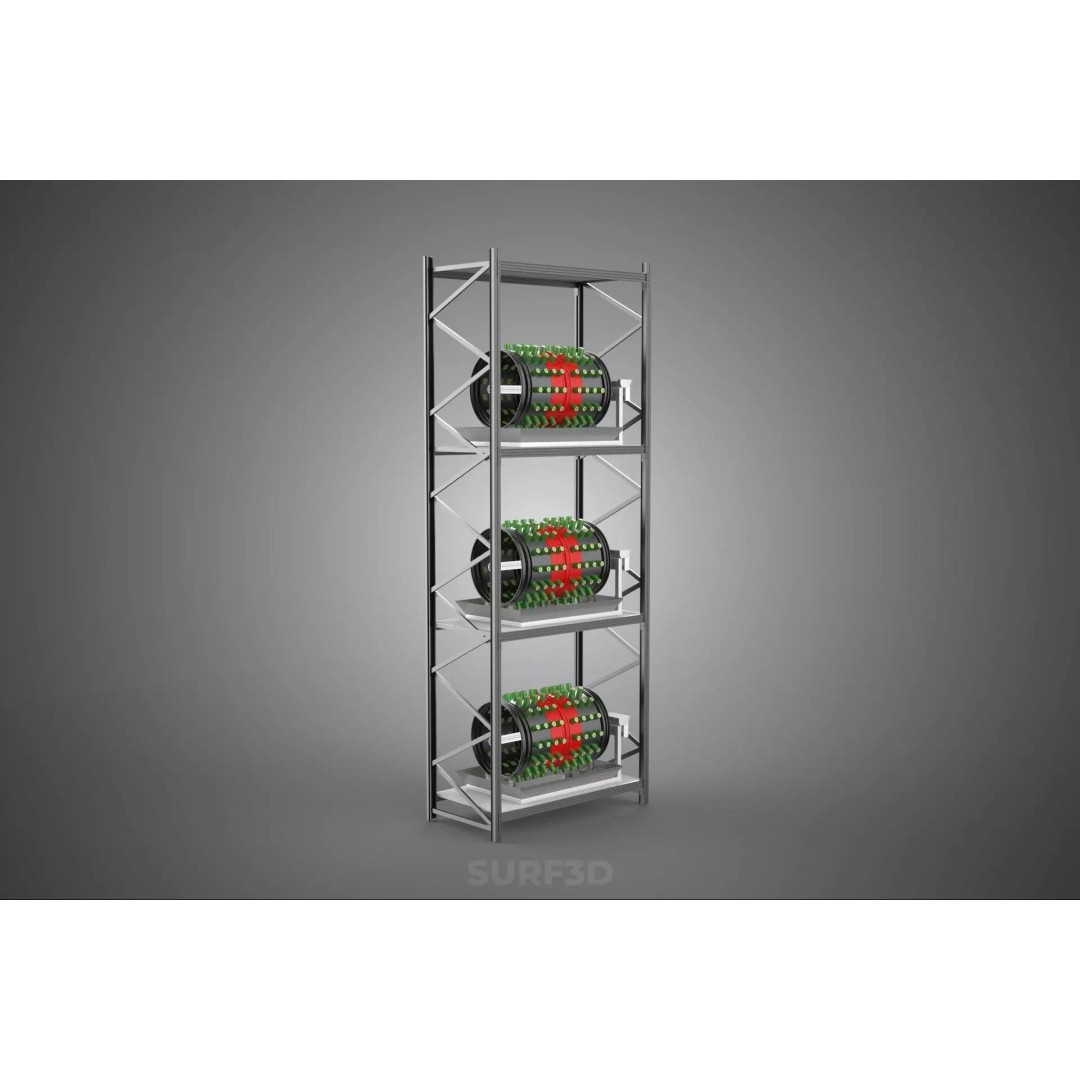 Stacked Vertical Garden Tower Frame 3D Model – Rotary Hydroponic System, FBX - View 18