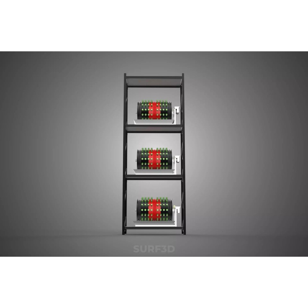 Stacked Vertical Garden Tower Frame 3D Model – Rotary Hydroponic System, FBX - View 19