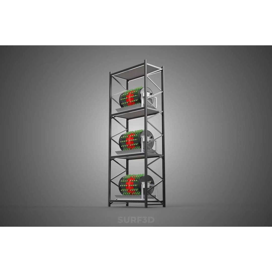Stacked Vertical Garden Tower Frame 3D Model – Rotary Hydroponic System, FBX - View 20