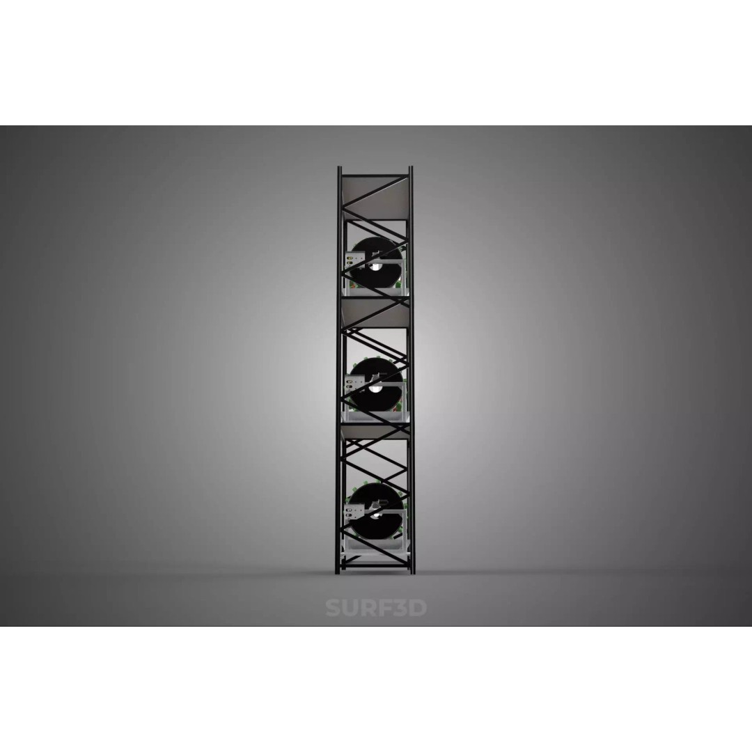 Stacked Vertical Garden Tower Frame 3D Model – Rotary Hydroponic System, FBX - View 21