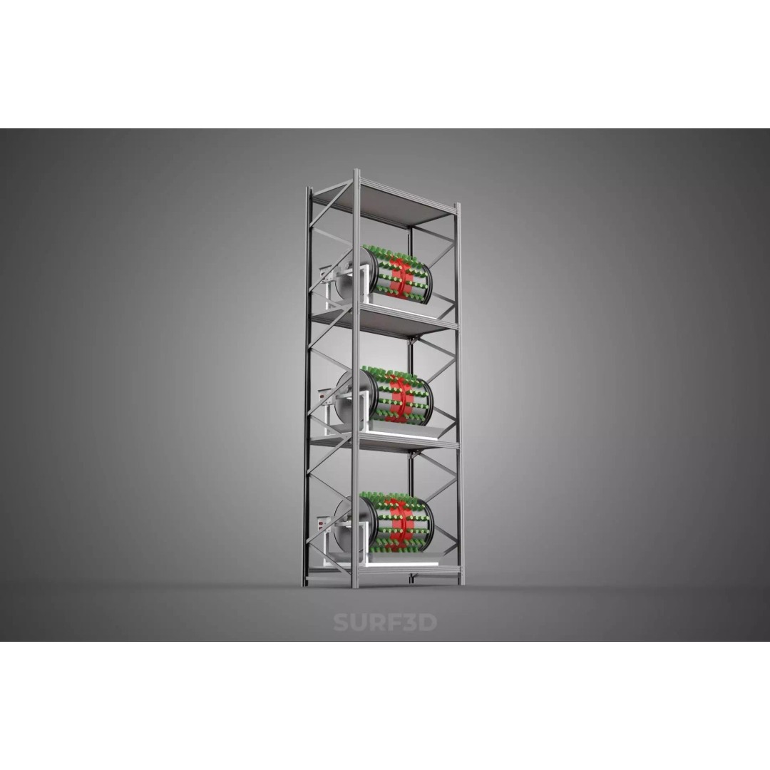 Stacked Vertical Garden Tower Frame 3D Model – Rotary Hydroponic System, FBX - View 22