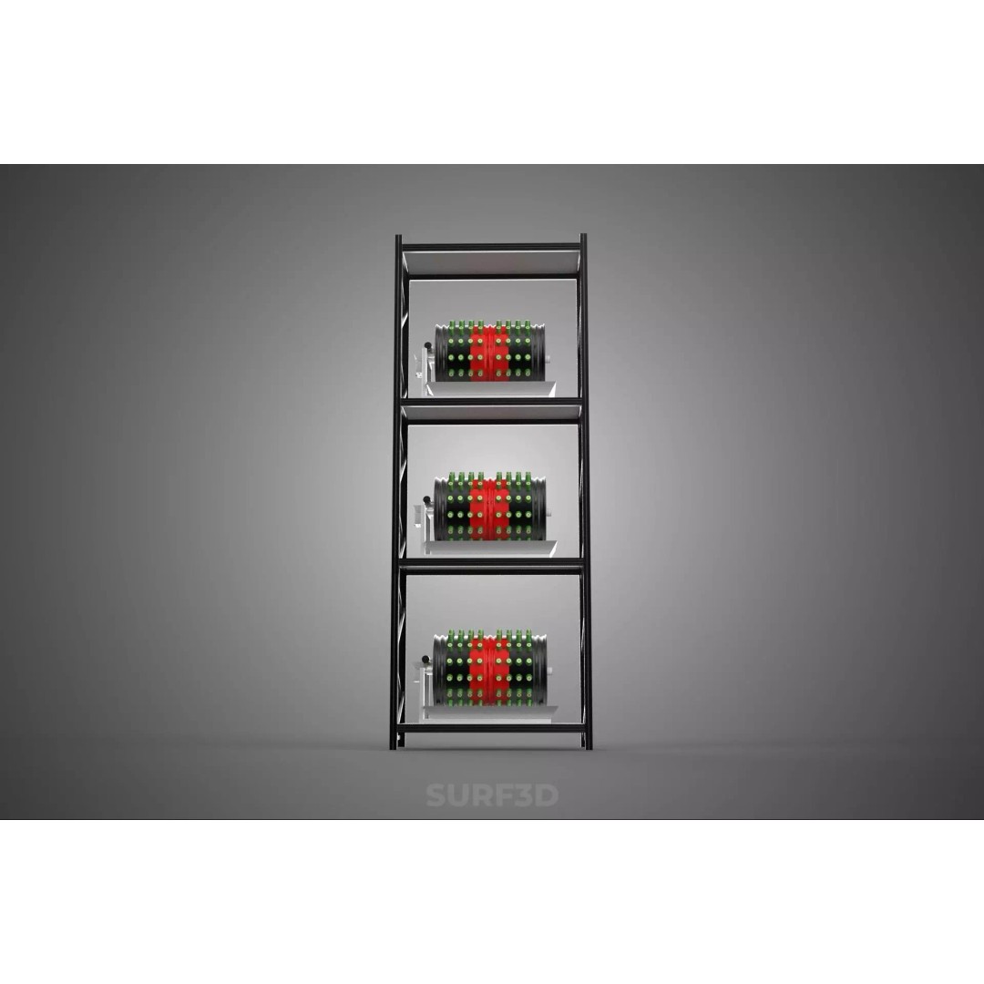 Stacked Vertical Garden Tower Frame 3D Model – Rotary Hydroponic System, FBX - View 23