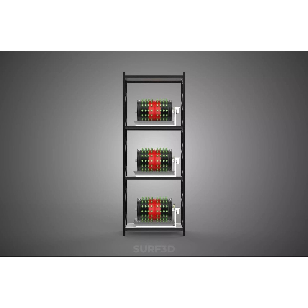 Stacked Vertical Garden Tower Frame 3D Model – Rotary Hydroponic System, FBX - View 27