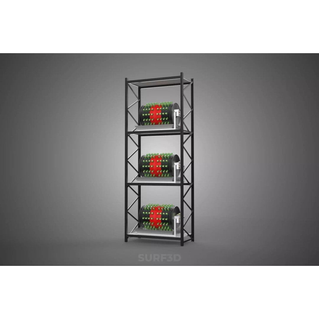 Stacked Vertical Garden Tower Frame 3D Model – Rotary Hydroponic System, FBX - View 28