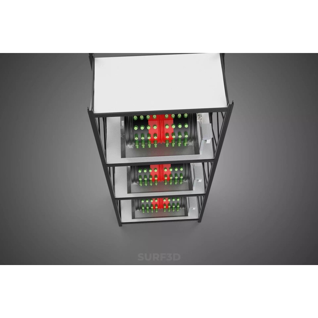 Stacked Vertical Garden Tower Frame 3D Model – Rotary Hydroponic System, FBX - View 29