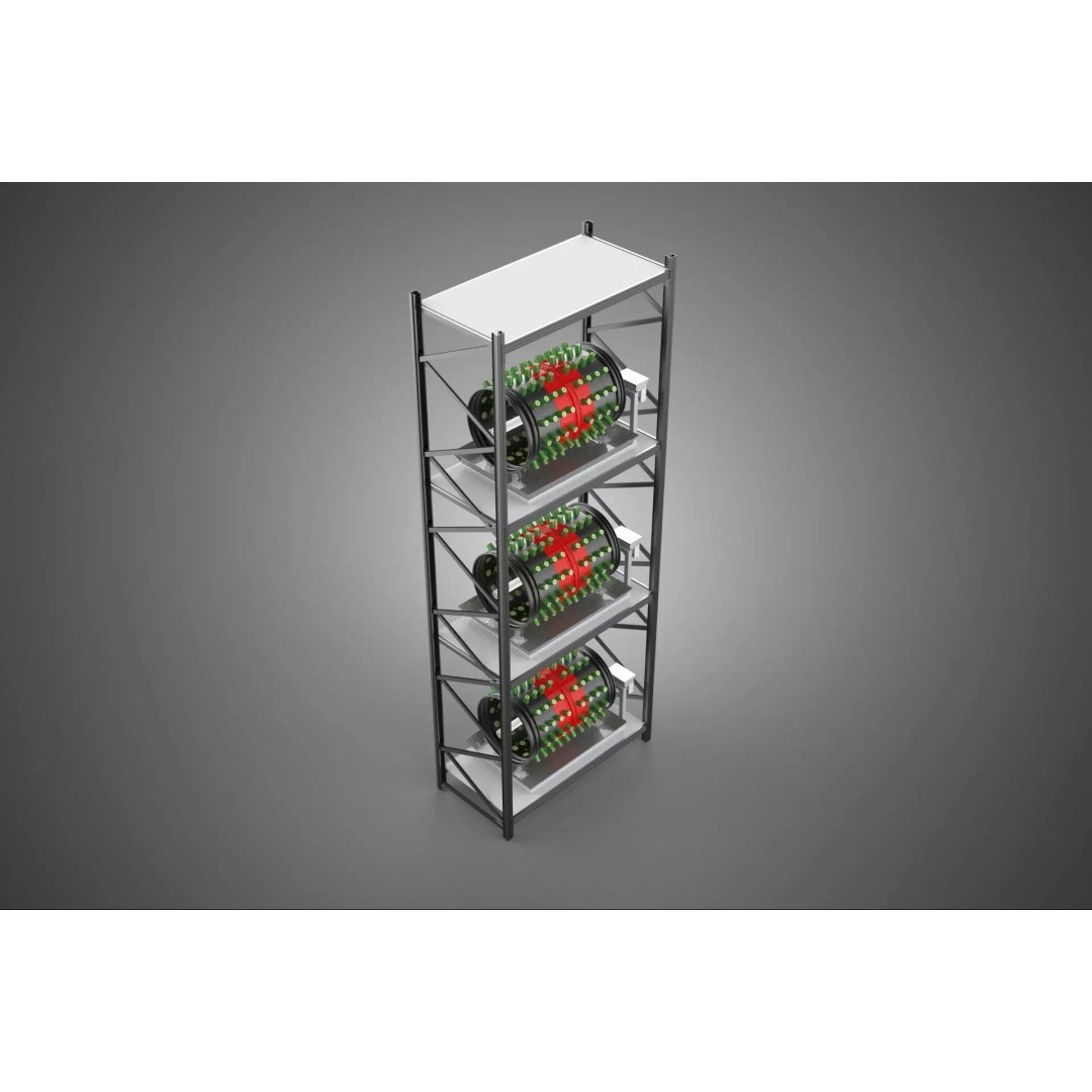Stacked Vertical Garden Tower Frame 3D Model – Rotary Hydroponic System, FBX - View 3