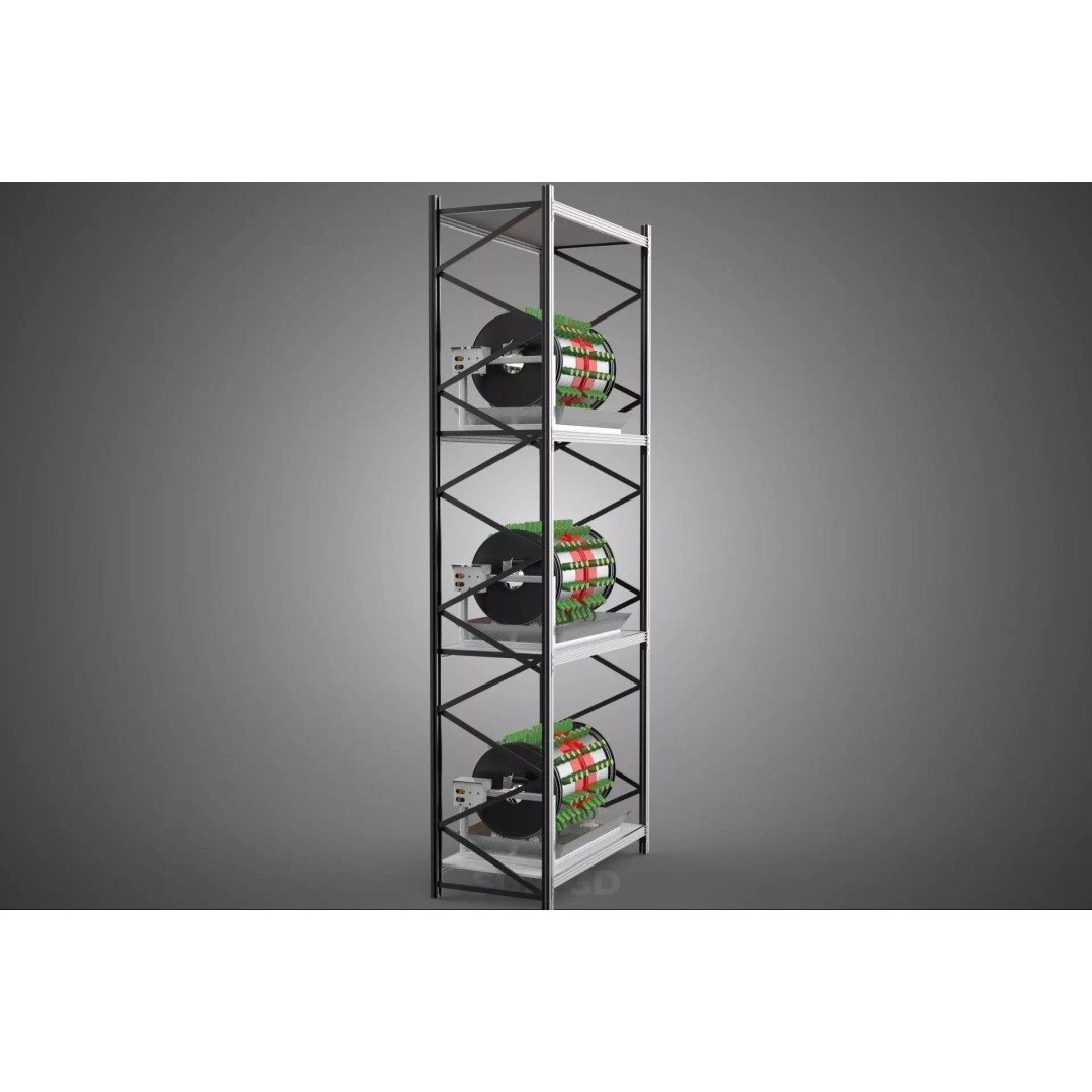 Stacked Vertical Garden Tower Frame 3D Model – Rotary Hydroponic System, FBX - View 30